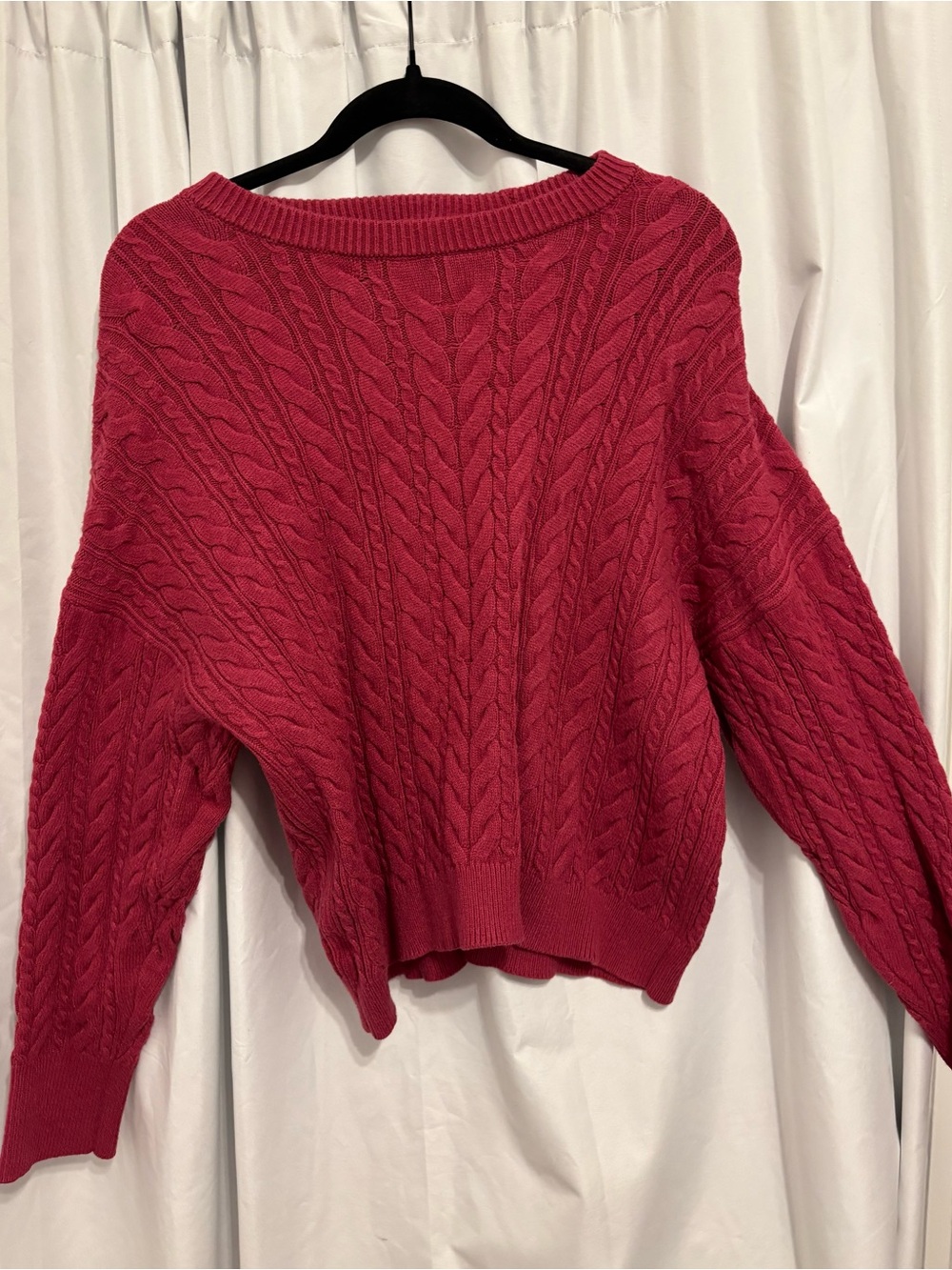 Dark Pink Philosophy Cable Knit Sweater